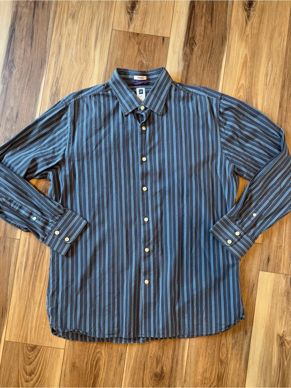 Gap Men’s Blue Stripe Button-Down Shirt